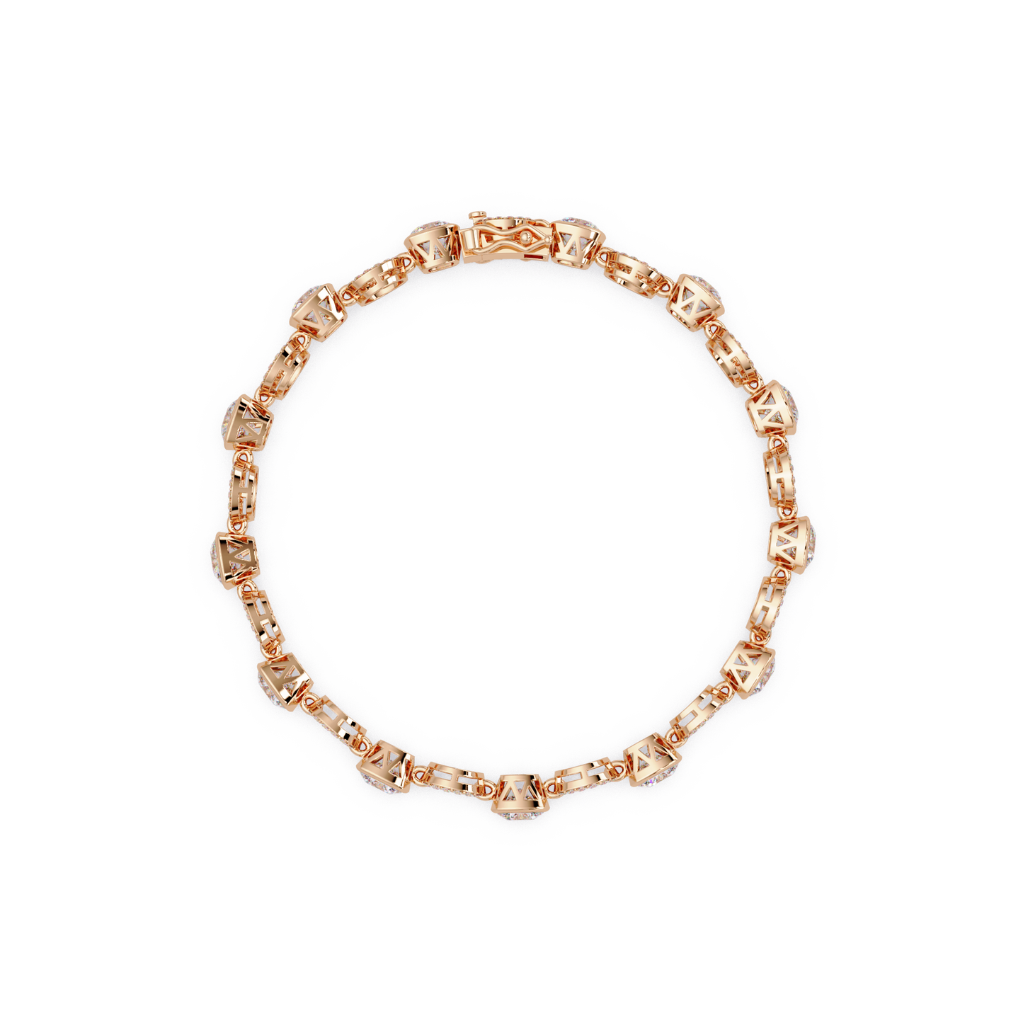 Lab Grown Cushion Cut Diamond Open Circle Bracelet - HIGHCARAT DIAMONDS