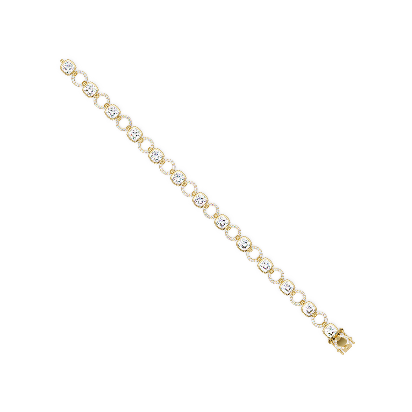 Lab Grown Cushion Cut Diamond Open Circle Bracelet - HIGHCARAT DIAMONDS