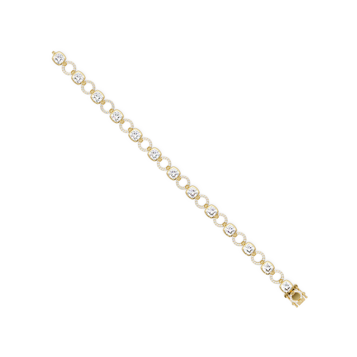 Lab Grown Cushion Cut Diamond Open Circle Bracelet - HIGHCARAT DIAMONDS