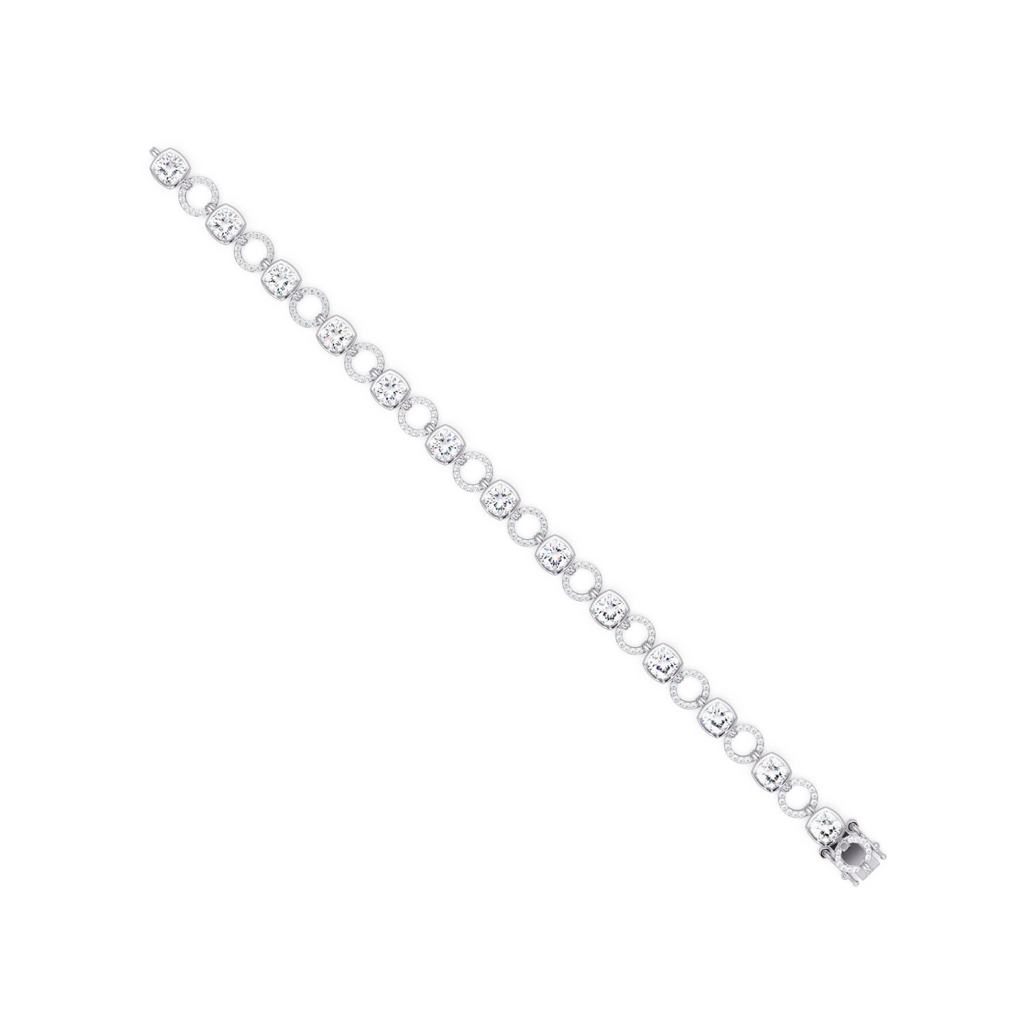 Lab Grown Cushion Cut Diamond Open Circle Bracelet - HIGHCARAT DIAMONDS