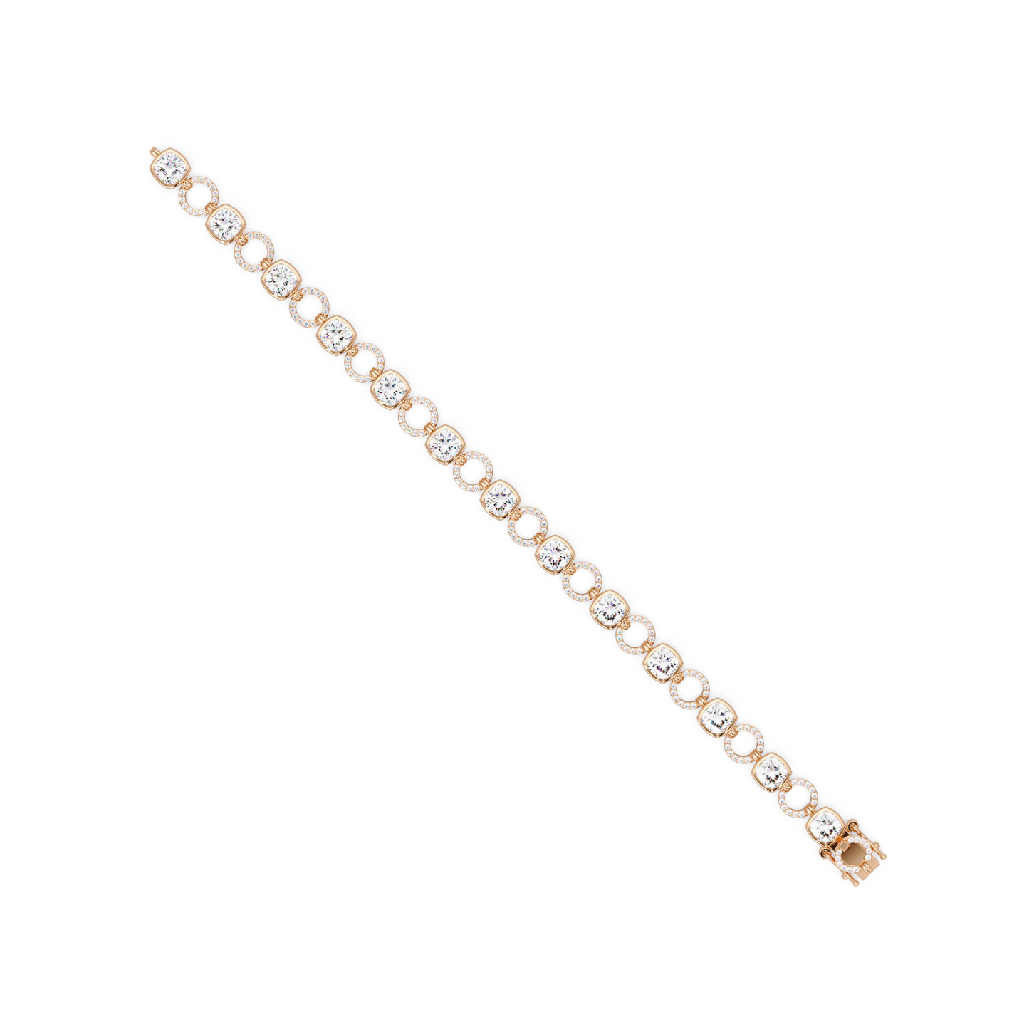 Lab Grown Cushion Cut Diamond Open Circle Bracelet - HIGHCARAT DIAMONDS