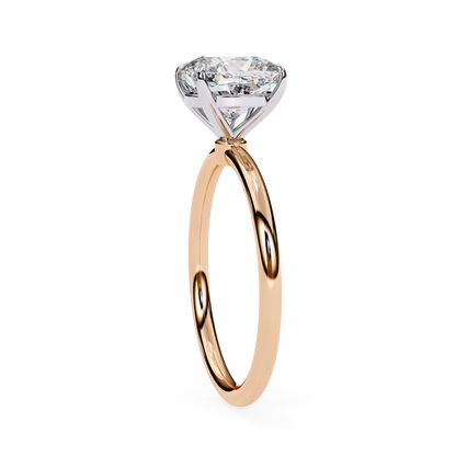 Lab Grown Cushion Cut Diamond Prong set Solitaire Ring