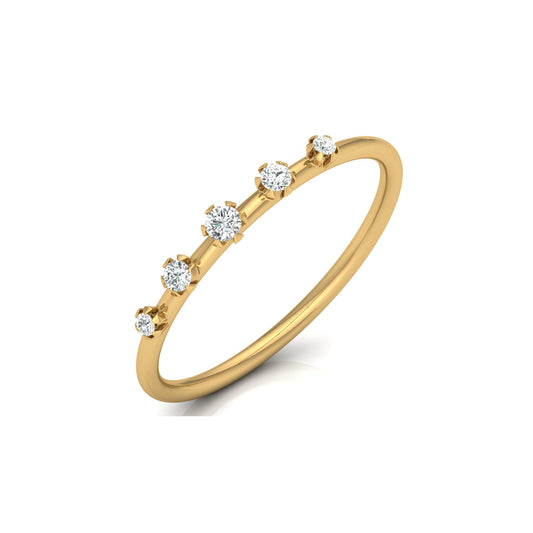 Lab Grown Diamond Band Ring In 14kt Solid Gold Comfort Fit Round Stone Design - HIGHCARAT DIAMONDS