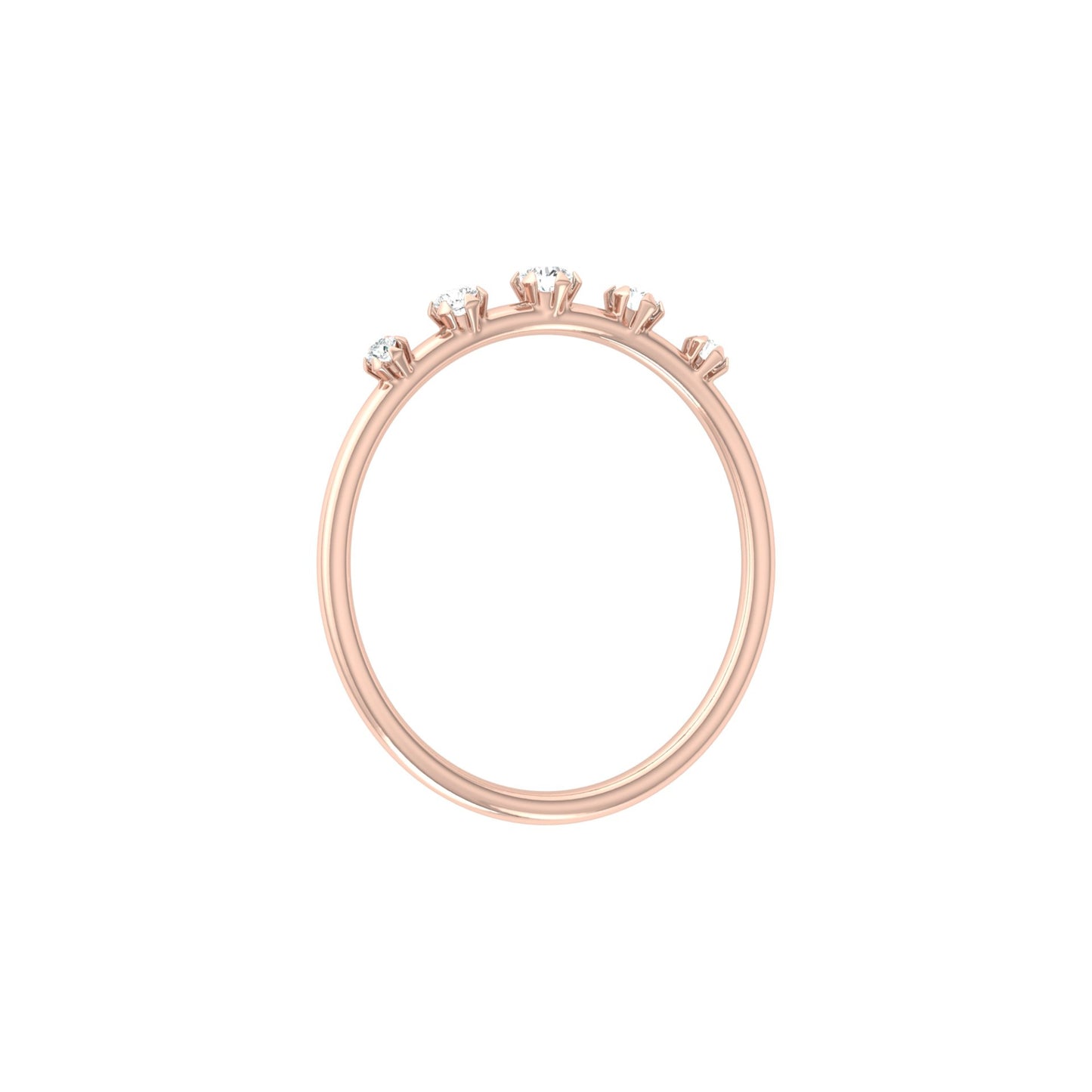 Lab Grown Diamond Band Ring In 14kt Solid Gold Comfort Fit Round Stone Design - HIGHCARAT DIAMONDS