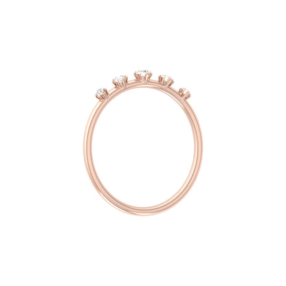 Lab Grown Diamond Band Ring In 14kt Solid Gold Comfort Fit Round Stone Design - HIGHCARAT DIAMONDS