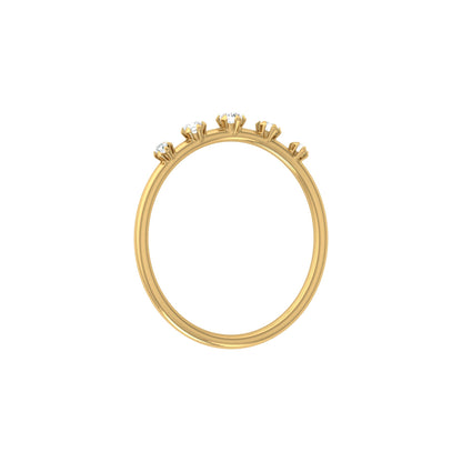 Lab Grown Diamond Band Ring In 14kt Solid Gold Comfort Fit Round Stone Design - HIGHCARAT DIAMONDS
