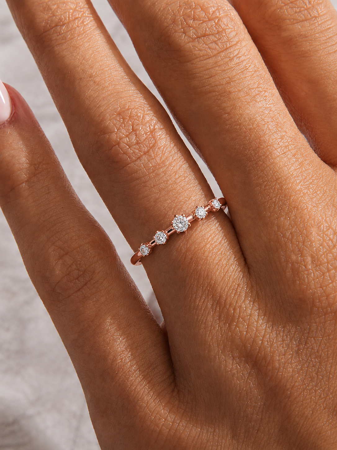 Lab Grown Diamond Band Ring In 14kt Solid Gold Comfort Fit Round Stone Design - HIGHCARAT DIAMONDS
