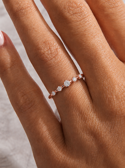 Lab Grown Diamond Band Ring In 14kt Solid Gold Comfort Fit Round Stone Design - HIGHCARAT DIAMONDS