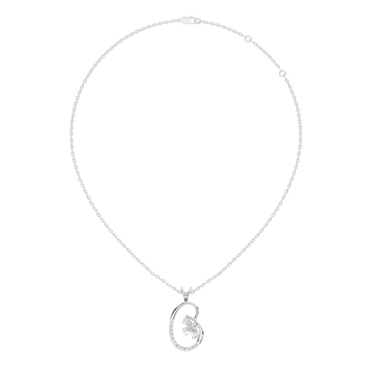 Lab-Grown Diamond Butterfly Cut Pendant 14K Rose Gold Necklace Elegant Jewelry