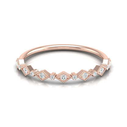 Lab Grown Diamond Eternity Wedding Band In 14K Solid Gold Round Cut Vintage Ring for Women's - HIGHCARAT DIAMONDS