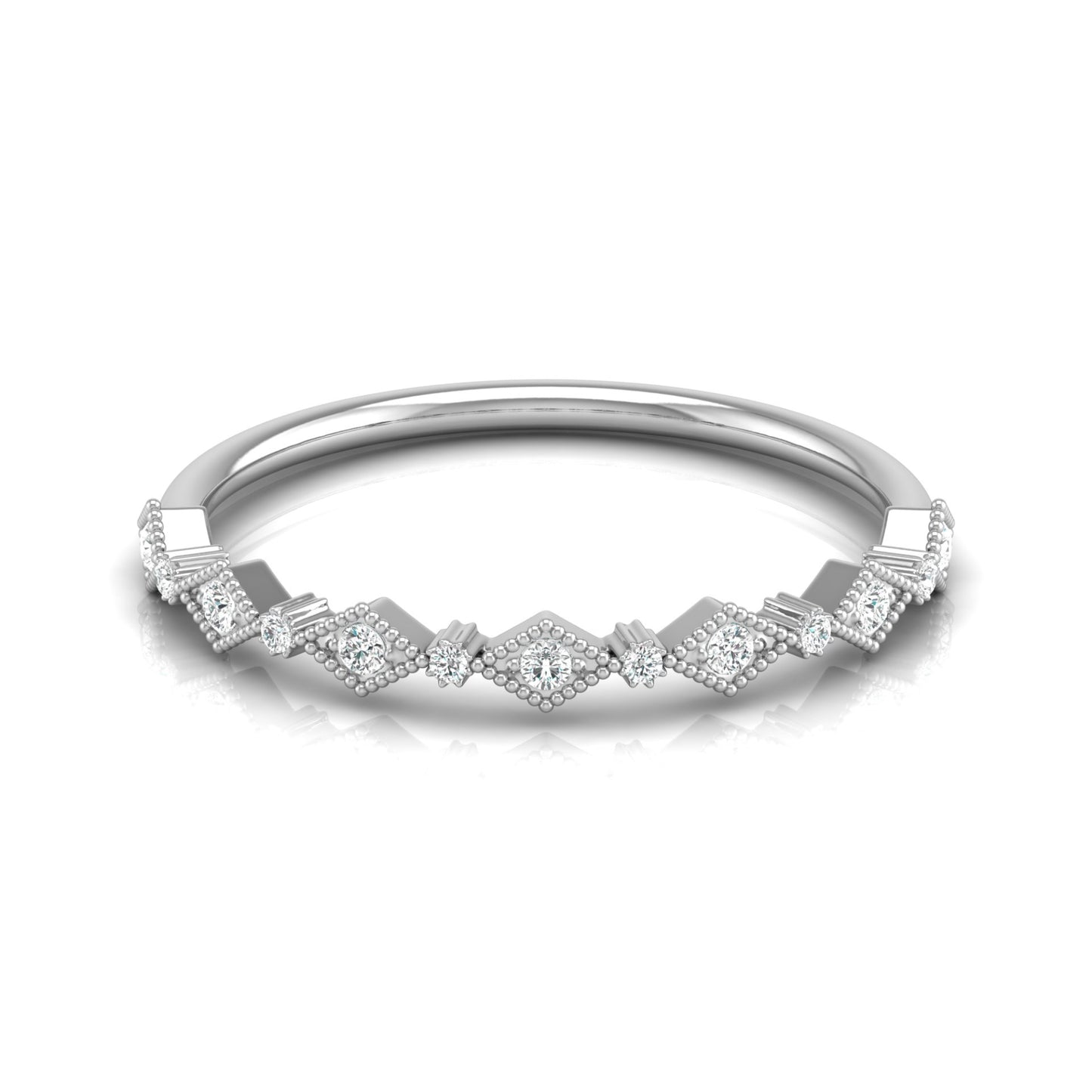 Lab Grown Diamond Eternity Wedding Band In 14K Solid Gold Round Cut Vintage Ring for Women's - HIGHCARAT DIAMONDS