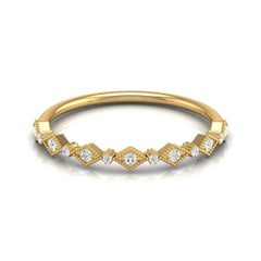 Lab Grown Diamond Eternity Wedding Band In 14K Solid Gold Round Cut Vintage Ring for Women's - HIGHCARAT DIAMONDS