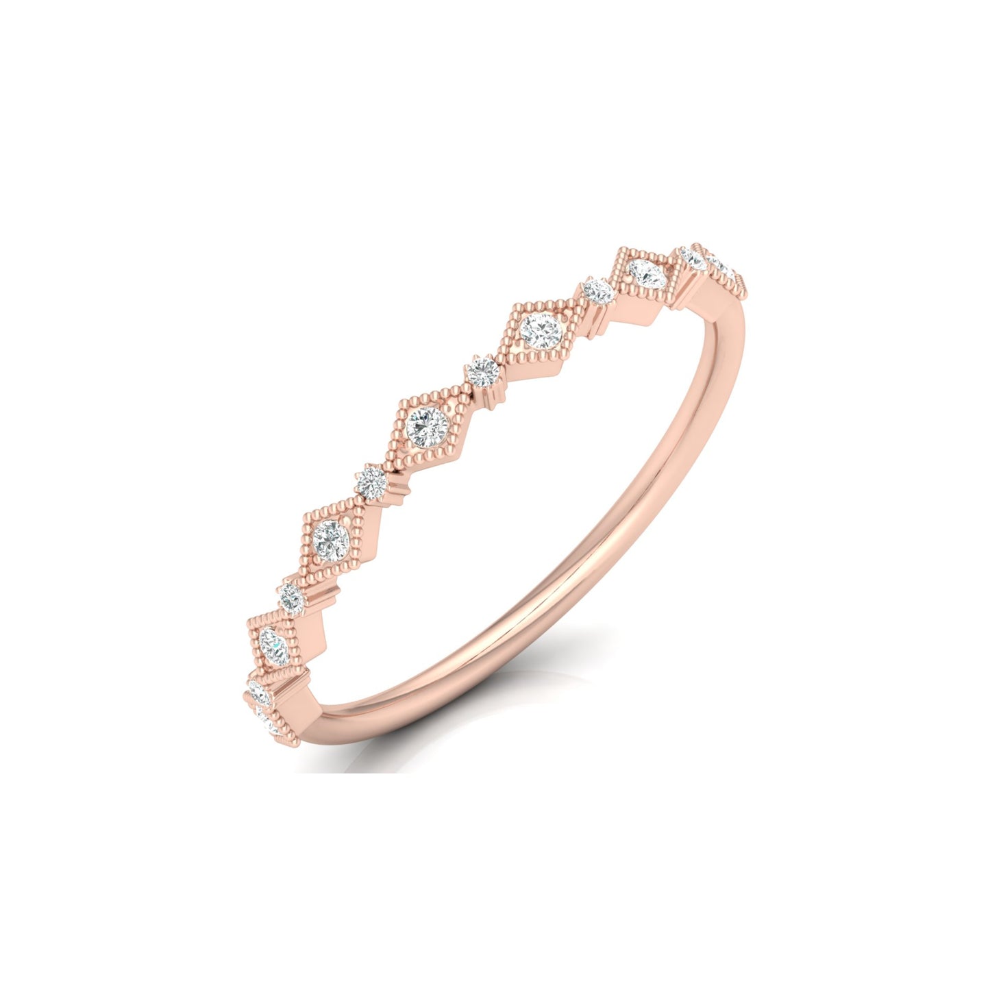 Lab Grown Diamond Eternity Wedding Band In 14K Solid Gold Round Cut Vintage Ring for Women's - HIGHCARAT DIAMONDS