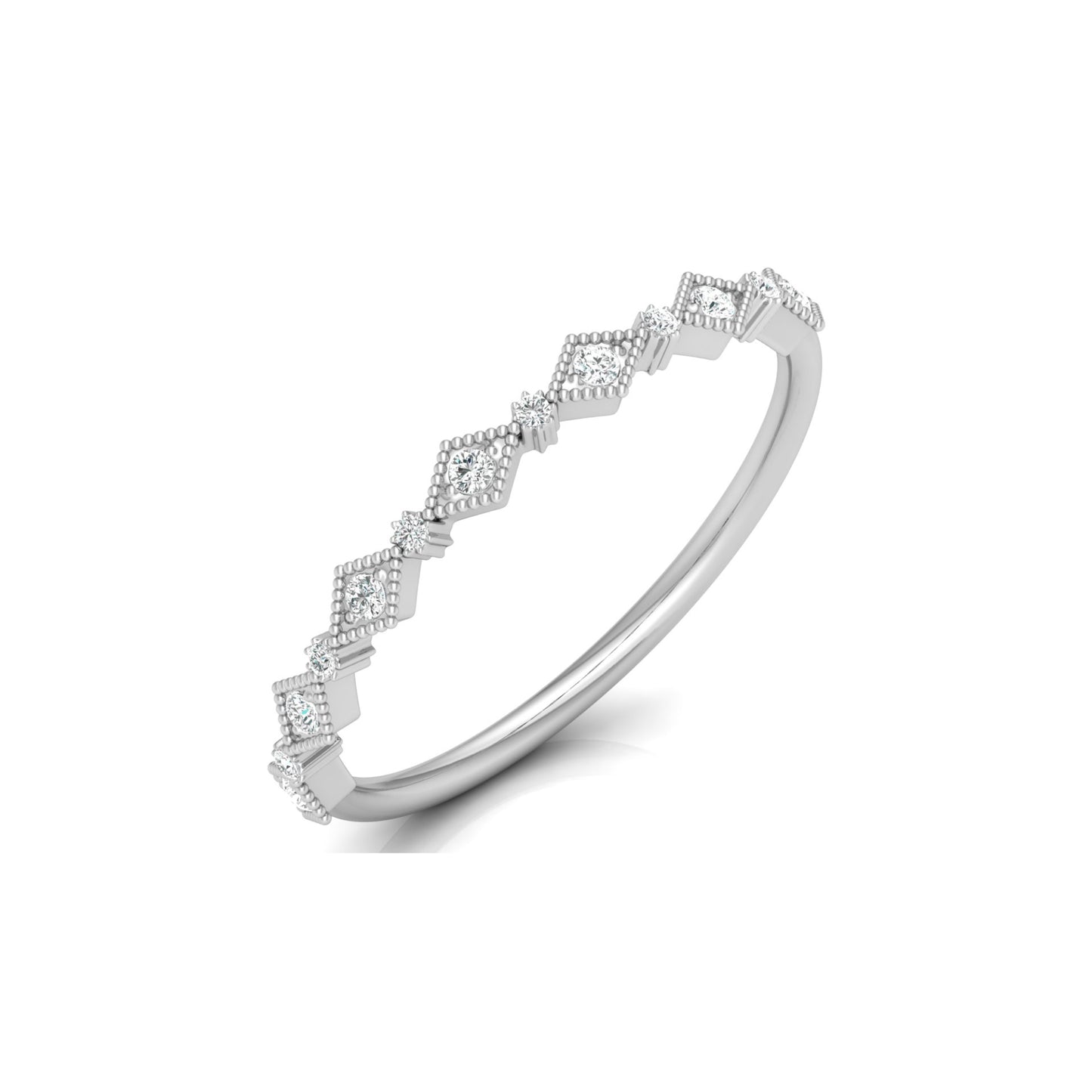 Lab Grown Diamond Eternity Wedding Band In 14K Solid Gold Round Cut Vintage Ring for Women's - HIGHCARAT DIAMONDS