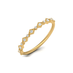 Lab Grown Diamond Eternity Wedding Band In 14K Solid Gold Round Cut Vintage Ring for Women's - HIGHCARAT DIAMONDS