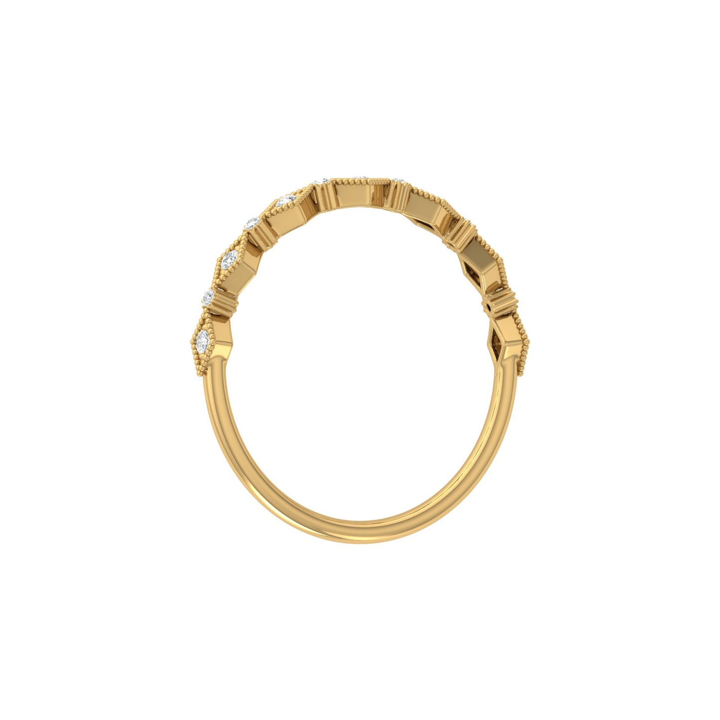 Lab Grown Diamond Eternity Wedding Band In 14K Solid Gold Round Cut Vintage Ring for Women's - HIGHCARAT DIAMONDS