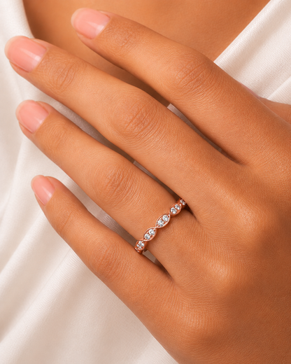 Lab-grown Diamond Half Eternity Wedding Set Ring Bridal Jewelry Gift - HIGHCARAT DIAMONDS