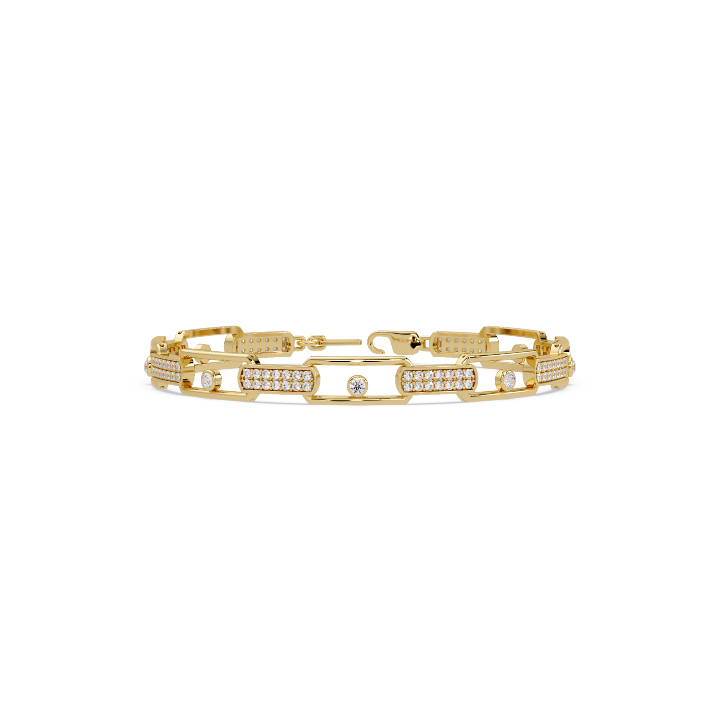 Lab Grown Diamond Link Modern Bracelet for Men - HIGHCARAT DIAMONDS