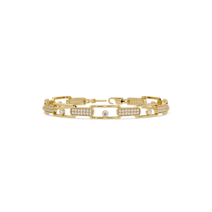 Lab Grown Diamond Link Modern Bracelet for Men - HIGHCARAT DIAMONDS