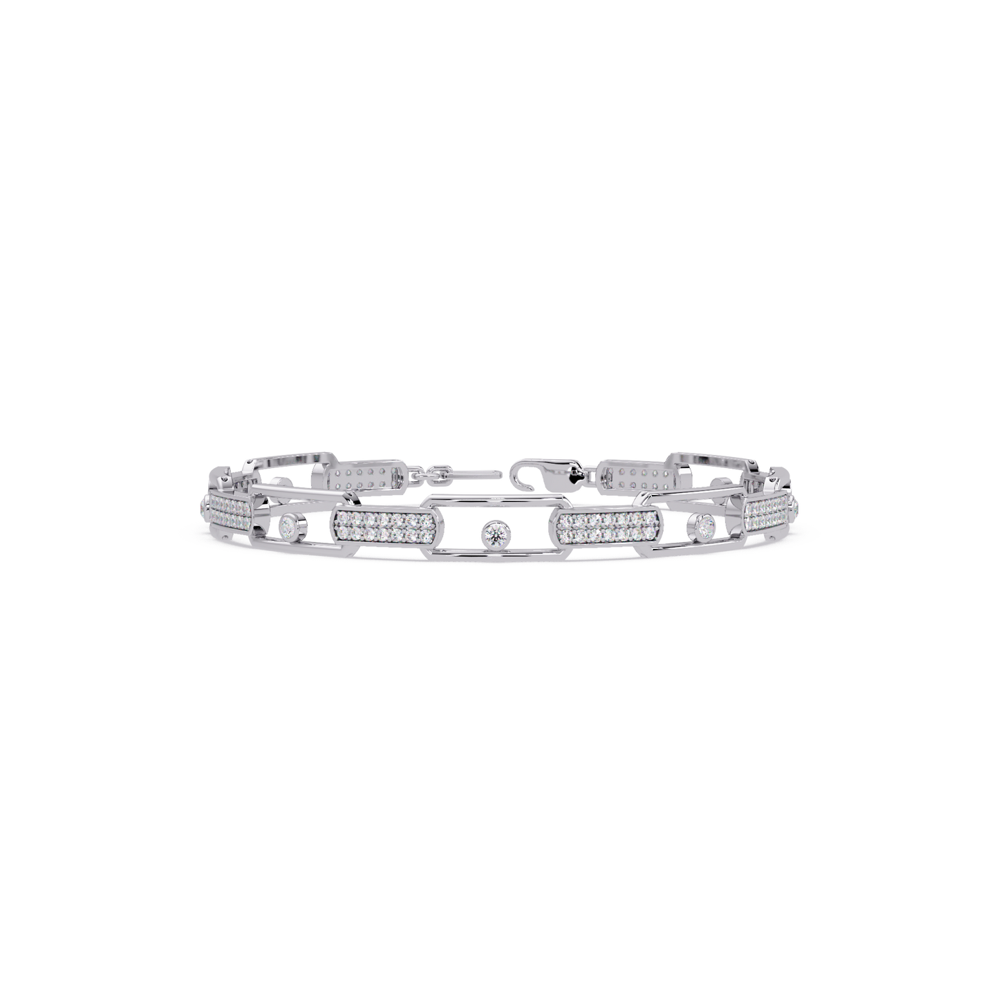 Lab Grown Diamond Link Modern Bracelet for Men - HIGHCARAT DIAMONDS