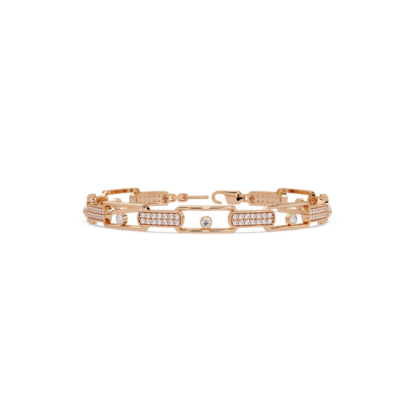 Lab Grown Diamond Link Modern Bracelet for Men - HIGHCARAT DIAMONDS