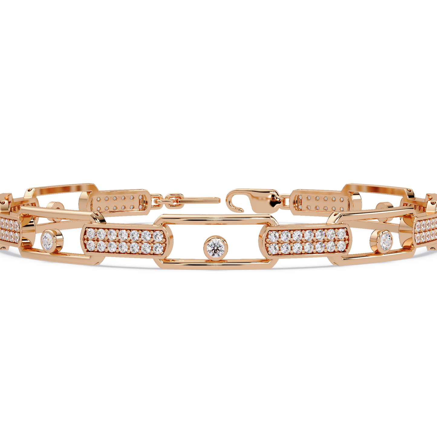 Lab Grown Diamond Link Modern Bracelet for Men - HIGHCARAT DIAMONDS