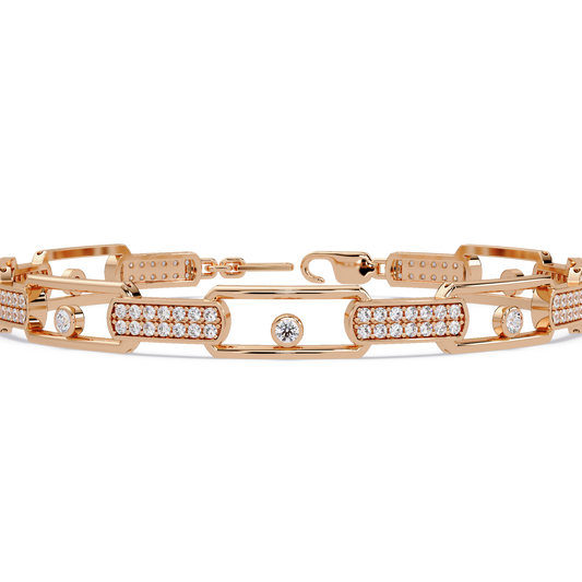 Lab Grown Diamond Link Modern Bracelet for Men - HIGHCARAT DIAMONDS