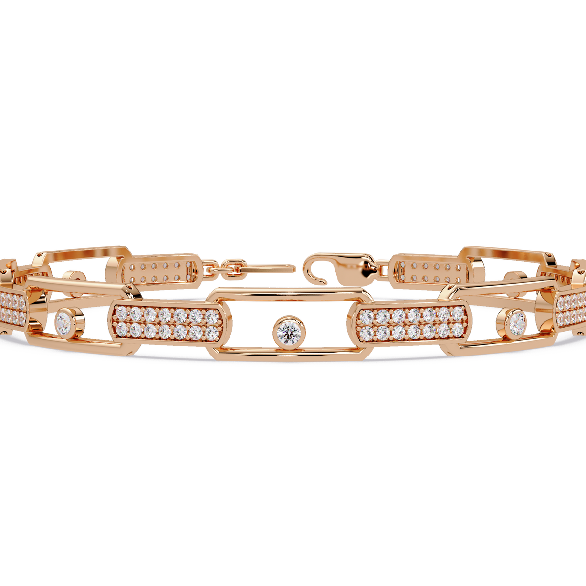 Lab Grown Diamond Link Modern Bracelet for Men - HIGHCARAT DIAMONDS