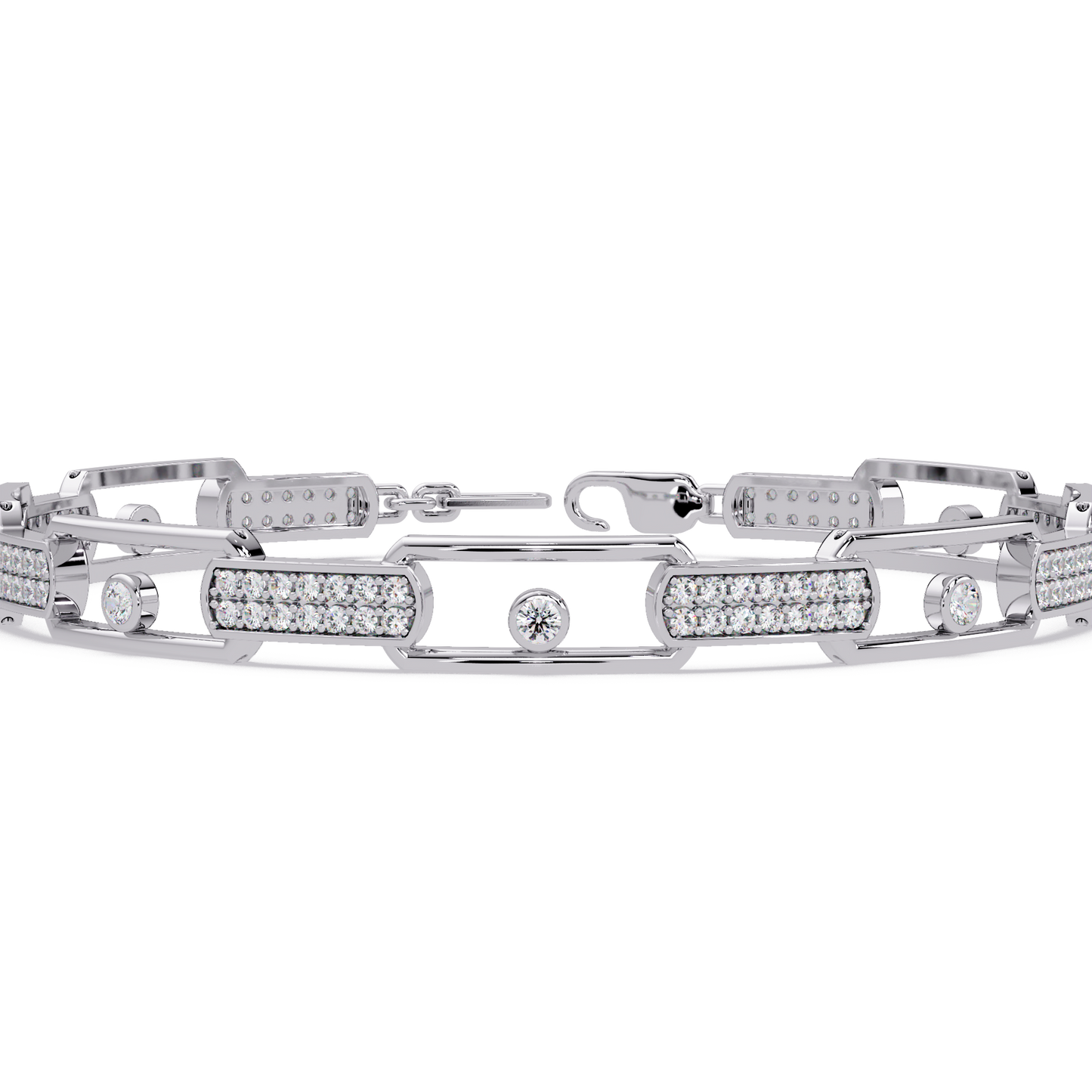 Lab Grown Diamond Link Modern Bracelet for Men - HIGHCARAT DIAMONDS