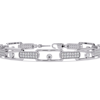 Lab Grown Diamond Link Modern Bracelet for Men - HIGHCARAT DIAMONDS
