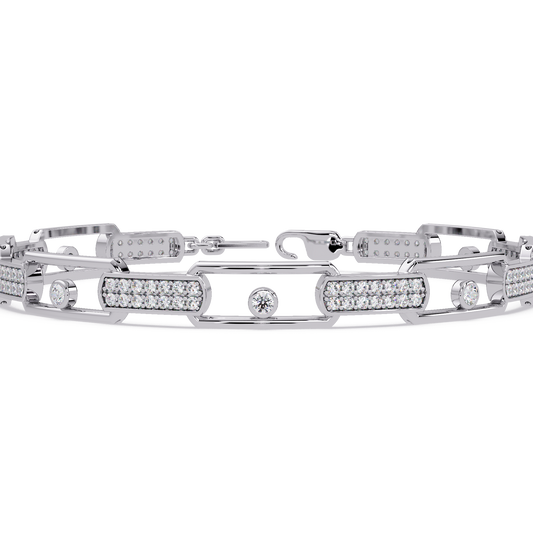 Lab Grown Diamond Link Modern Bracelet for Men - HIGHCARAT DIAMONDS