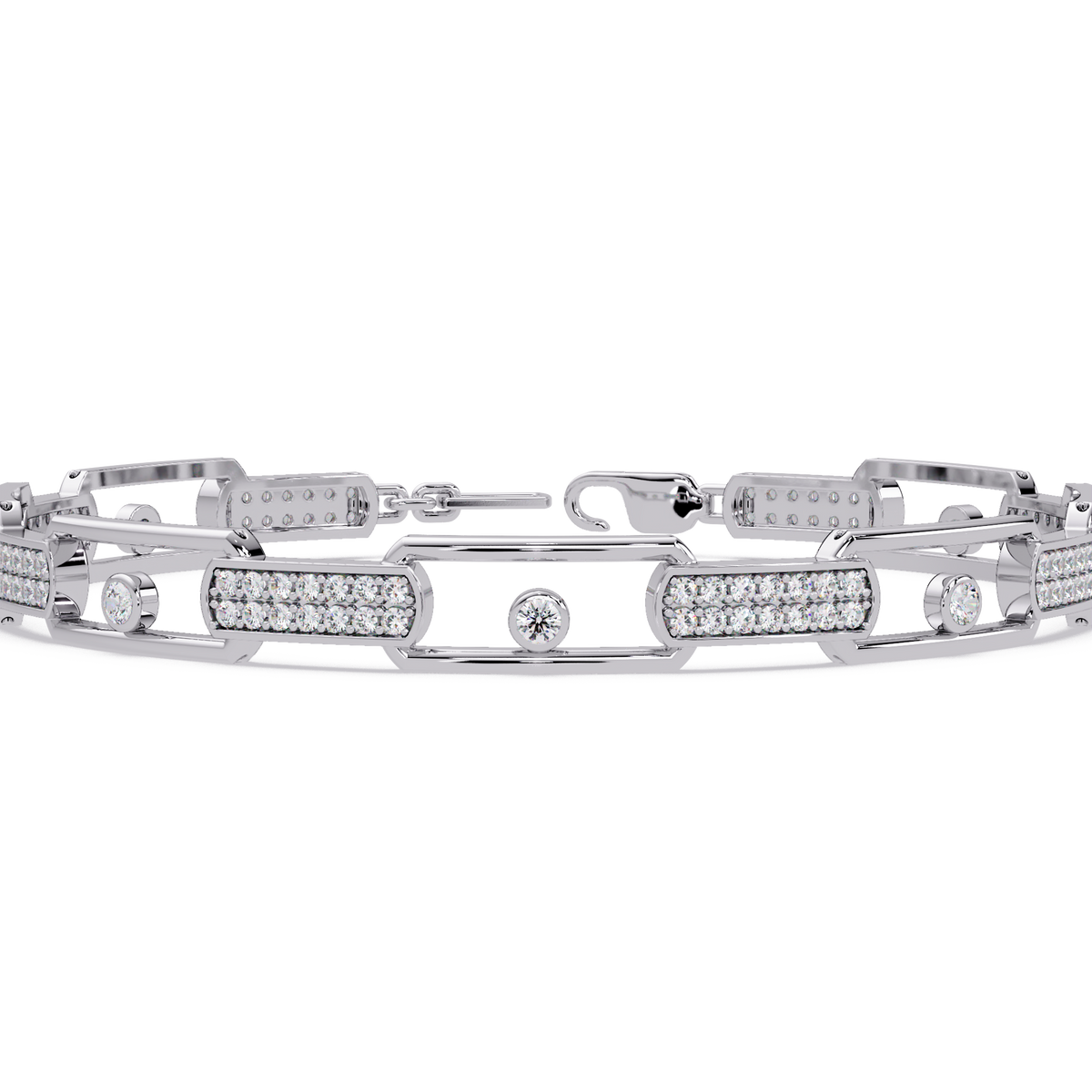 Lab Grown Diamond Link Modern Bracelet for Men - HIGHCARAT DIAMONDS