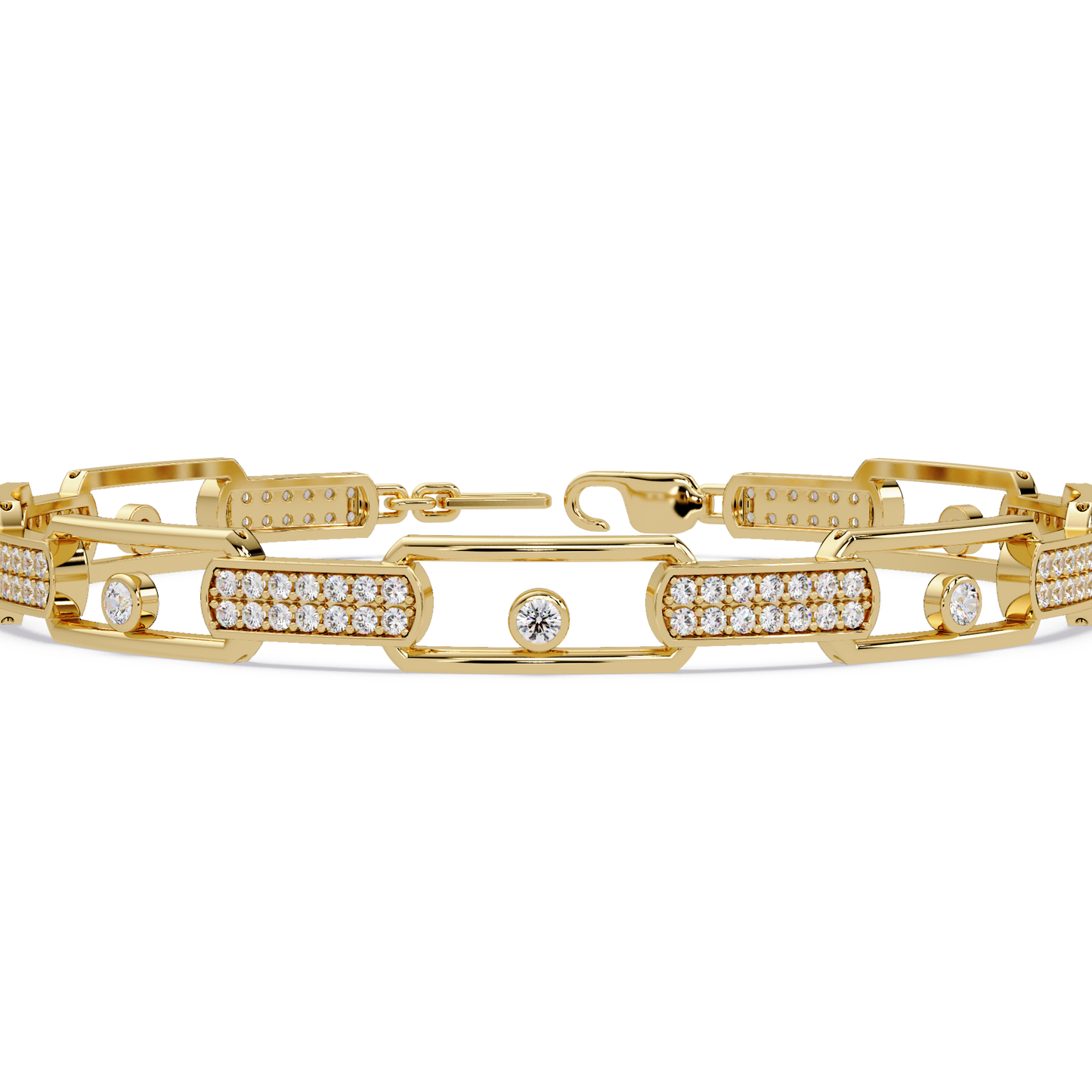 Lab Grown Diamond Link Modern Bracelet for Men - HIGHCARAT DIAMONDS