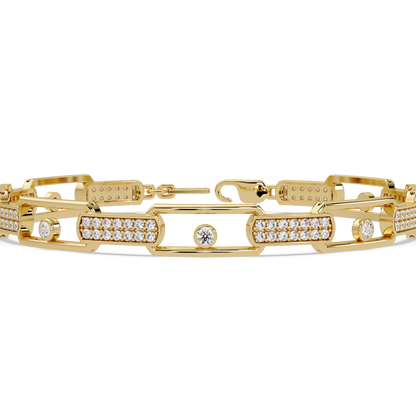 Lab Grown Diamond Link Modern Bracelet for Men - HIGHCARAT DIAMONDS
