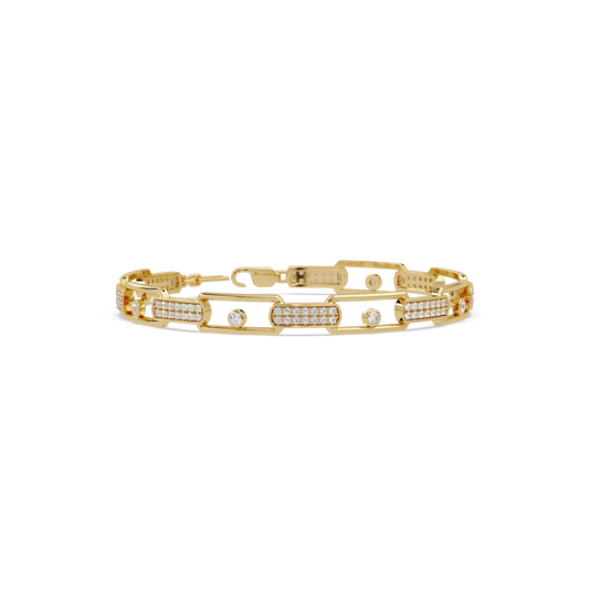 Lab Grown Diamond Link Modern Bracelet for Men - HIGHCARAT DIAMONDS
