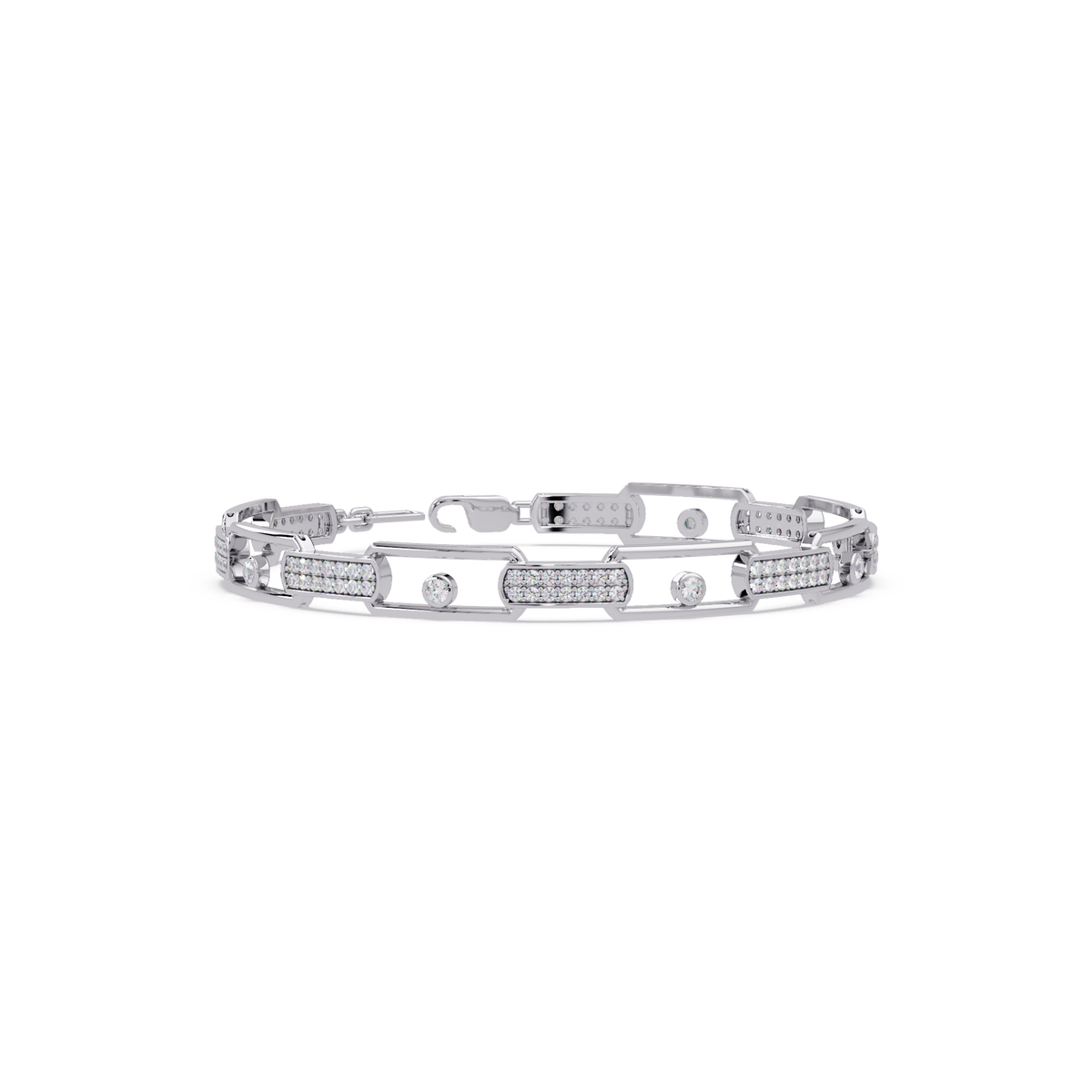 Lab Grown Diamond Link Modern Bracelet for Men - HIGHCARAT DIAMONDS