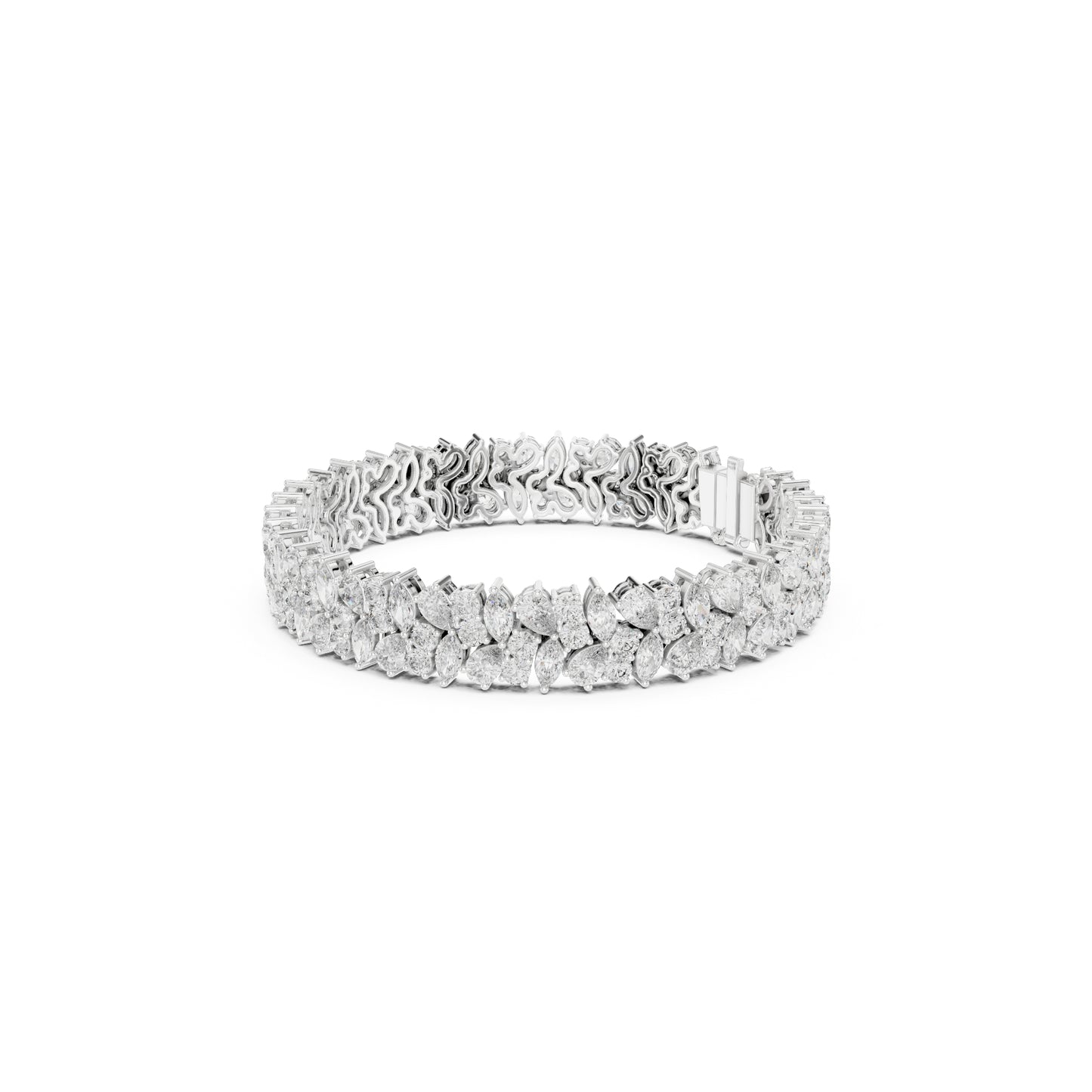 15.48Ct Round, Pear and Marquise Cut Top Grade Lab Grown Diamond Unique Prong Set Bridesmaid Tennis Bracelet - HIGHCARAT DIAMONDS