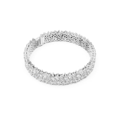 15.48Ct Round, Pear and Marquise Cut Top Grade Lab Grown Diamond Unique Prong Set Bridesmaid Tennis Bracelet - HIGHCARAT DIAMONDS