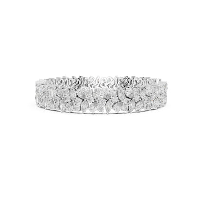 15.48Ct Round, Pear and Marquise Cut Top Grade Lab Grown Diamond Unique Prong Set Bridesmaid Tennis Bracelet - HIGHCARAT DIAMONDS