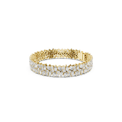 15.48Ct Round, Pear and Marquise Cut Top Grade Lab Grown Diamond Unique Prong Set Bridesmaid Tennis Bracelet - HIGHCARAT DIAMONDS