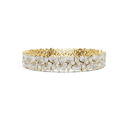 15.48Ct Round, Pear and Marquise Cut Top Grade Lab Grown Diamond Unique Prong Set Bridesmaid Tennis Bracelet - HIGHCARAT DIAMONDS