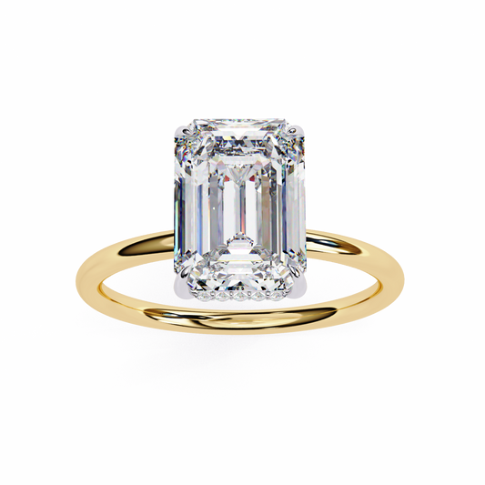 Lab Grown Emerald Cut Diamond Solitaire Ring - HIGHCARAT DIAMONDS