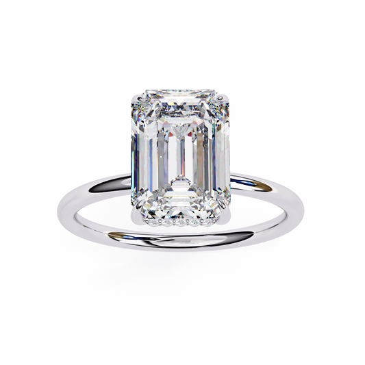 Lab Grown Emerald Cut Diamond Solitaire Ring