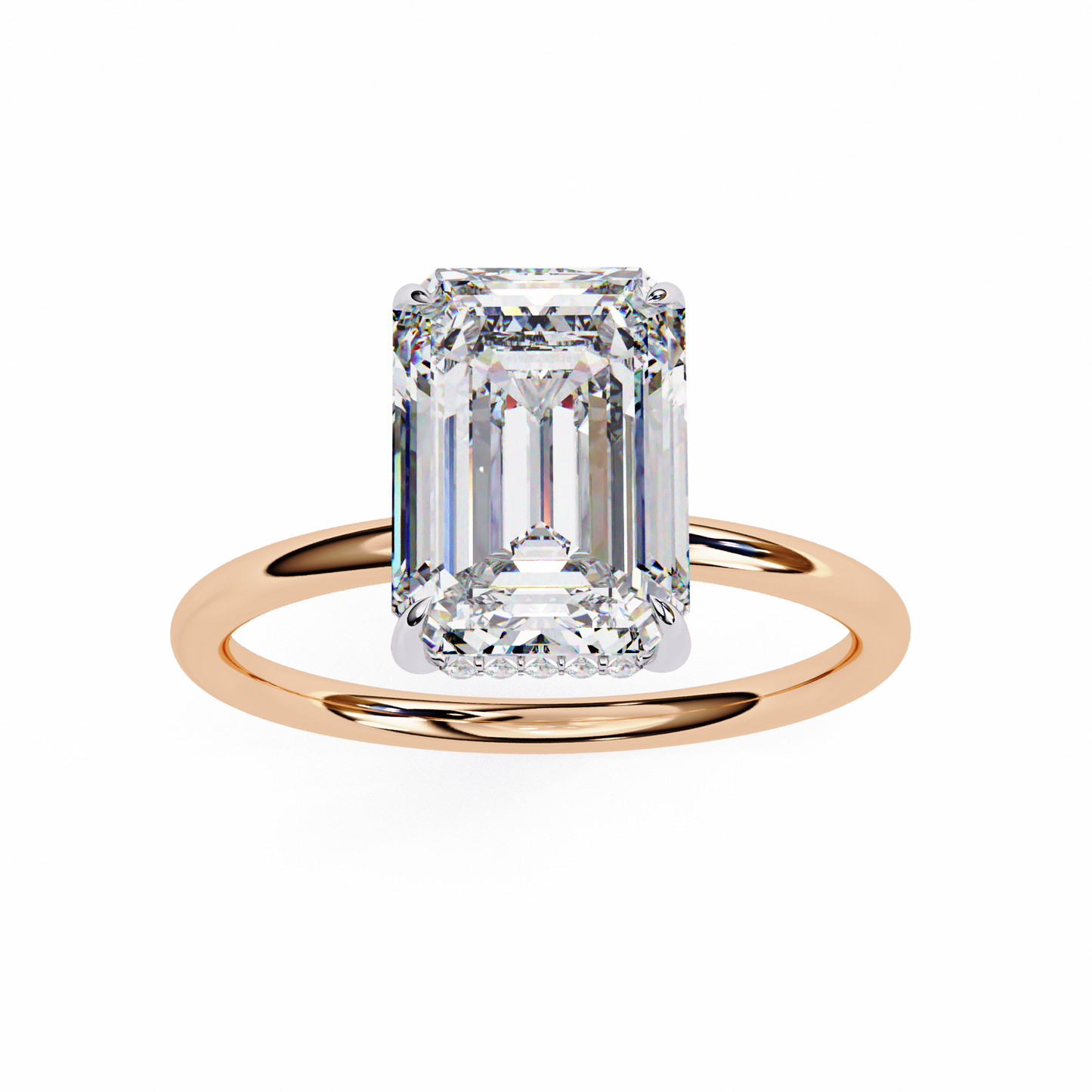Lab Grown Emerald Cut Diamond Solitaire Ring