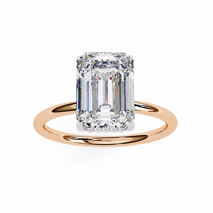 Lab Grown Emerald Cut Diamond Solitaire Ring
