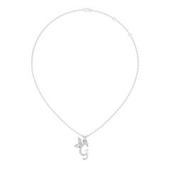 14K Solid Gold Marquise and Round Cut Diamond G Alphabet Pendant For Her - HIGHCARAT DIAMONDS