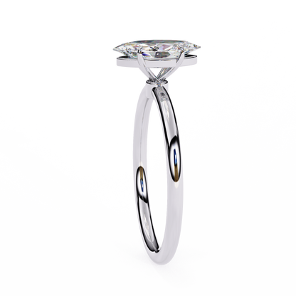 Lab Grown Marquise Cut Diamond prong set Solitaire Ring