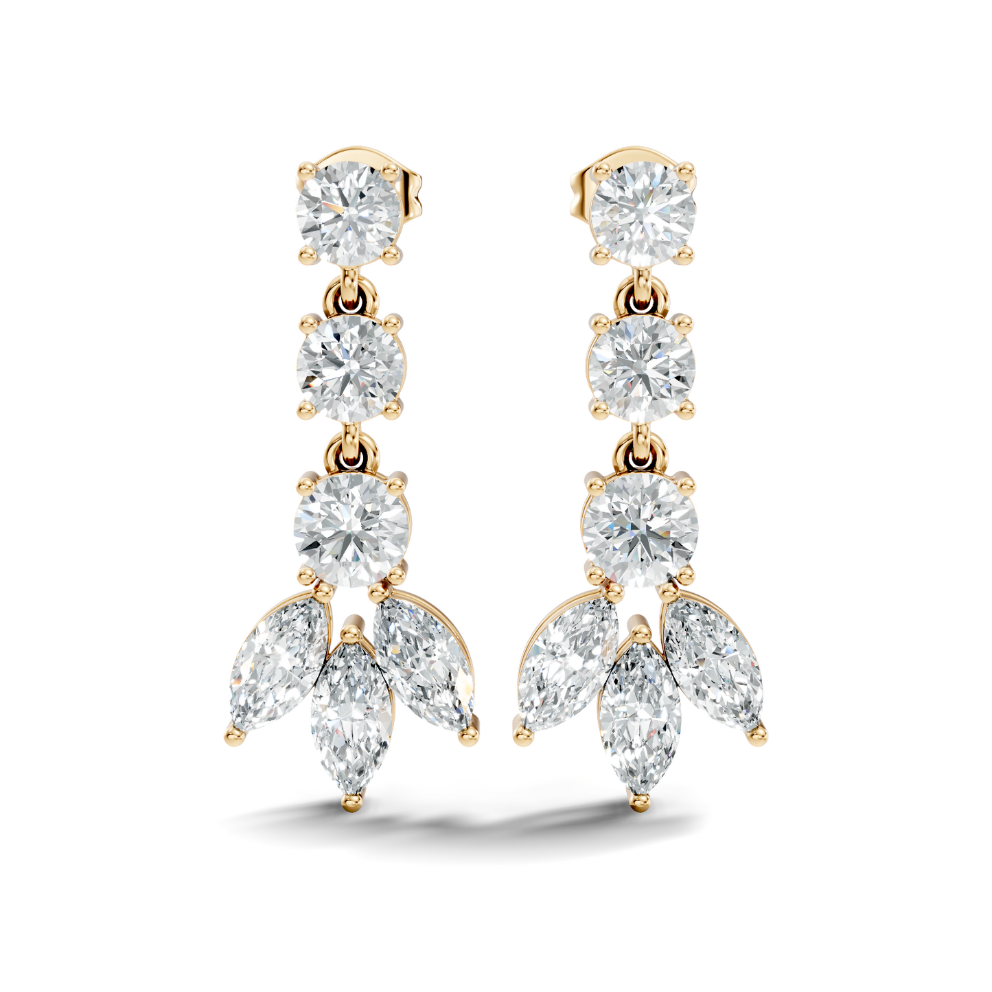 4.60 CT Round And Marquise Cut Diamond Unique Elegant Prong Set Cluster Stunning Dainty Drop Earring For Women's - HIGHCARAT DIAMONDS