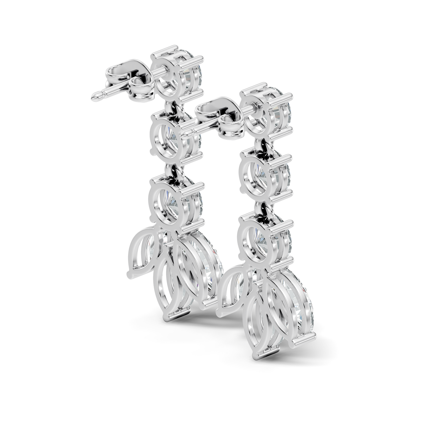 4.60 CT Round And Marquise Cut Diamond Unique Elegant Prong Set Cluster Stunning Dainty Drop Earring For Women's - HIGHCARAT DIAMONDS