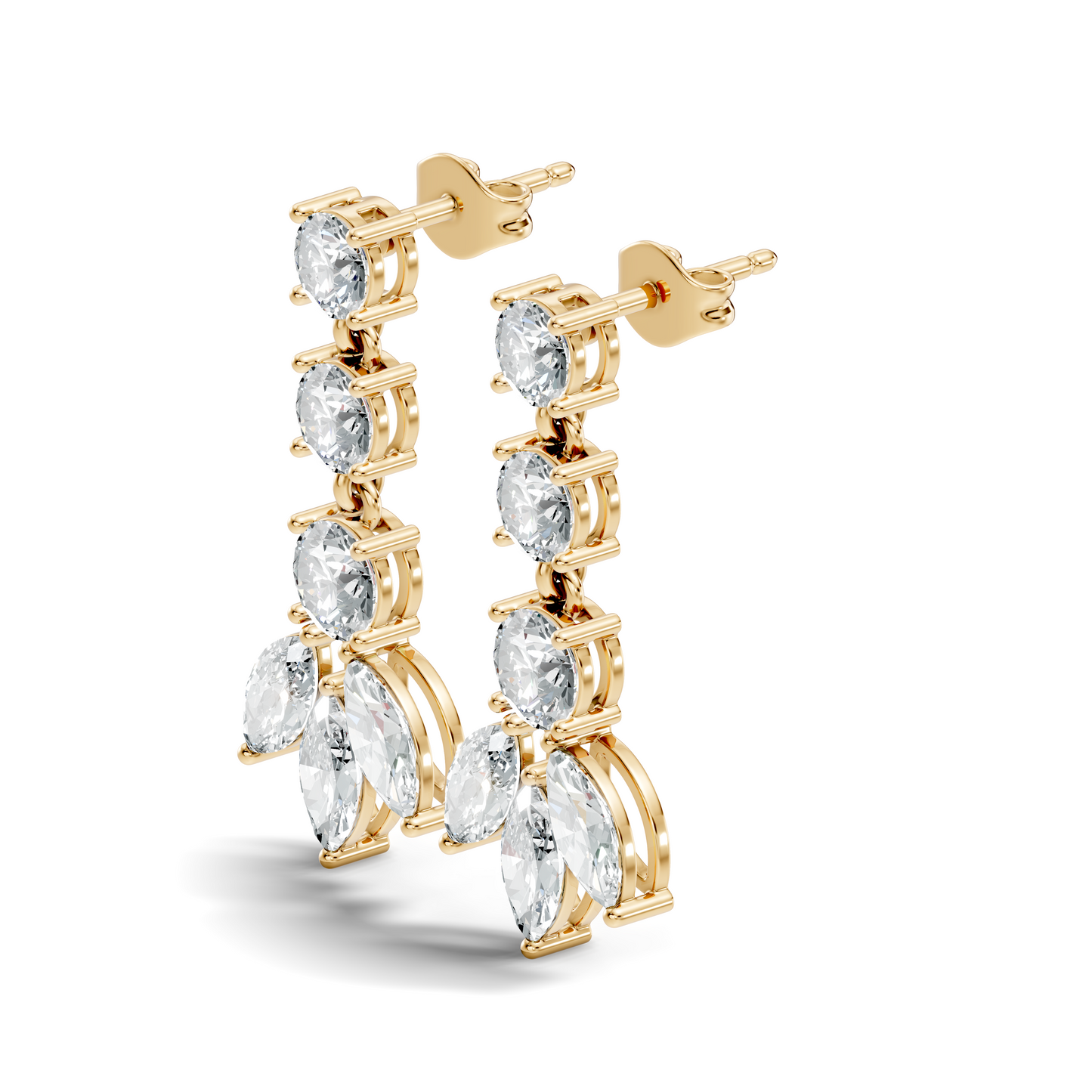 4.60 CT Round And Marquise Cut Diamond Unique Elegant Prong Set Cluster Stunning Dainty Drop Earring For Women's - HIGHCARAT DIAMONDS